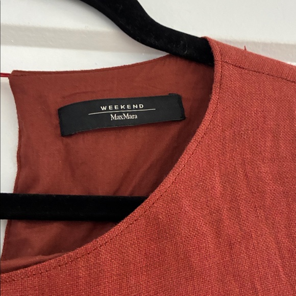 WEEKEND MAX MARA VAL LINEN FRINGE TRIM DRESS - Picture 3 of 3